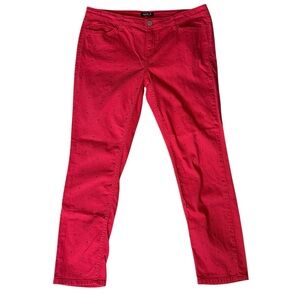ALLEN SCHWARTZ ALLEN B Vintage Pinky Red Studded Pants Jeans Relaxed Size 16